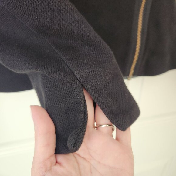 Coldwater Creek Black Cotton Moto Jacket Blazer Comfy Casual Fall Glam Edgy - Picture 5 of 11